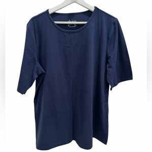 D & Co: Essentials Navy Short Sleeve Women's Tee Size L